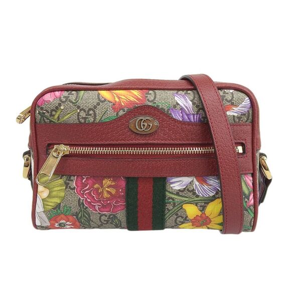 Gucci Ophidia GG Flora Shoulder Bag Mini Bag Beige Red - Picture 1 of 7